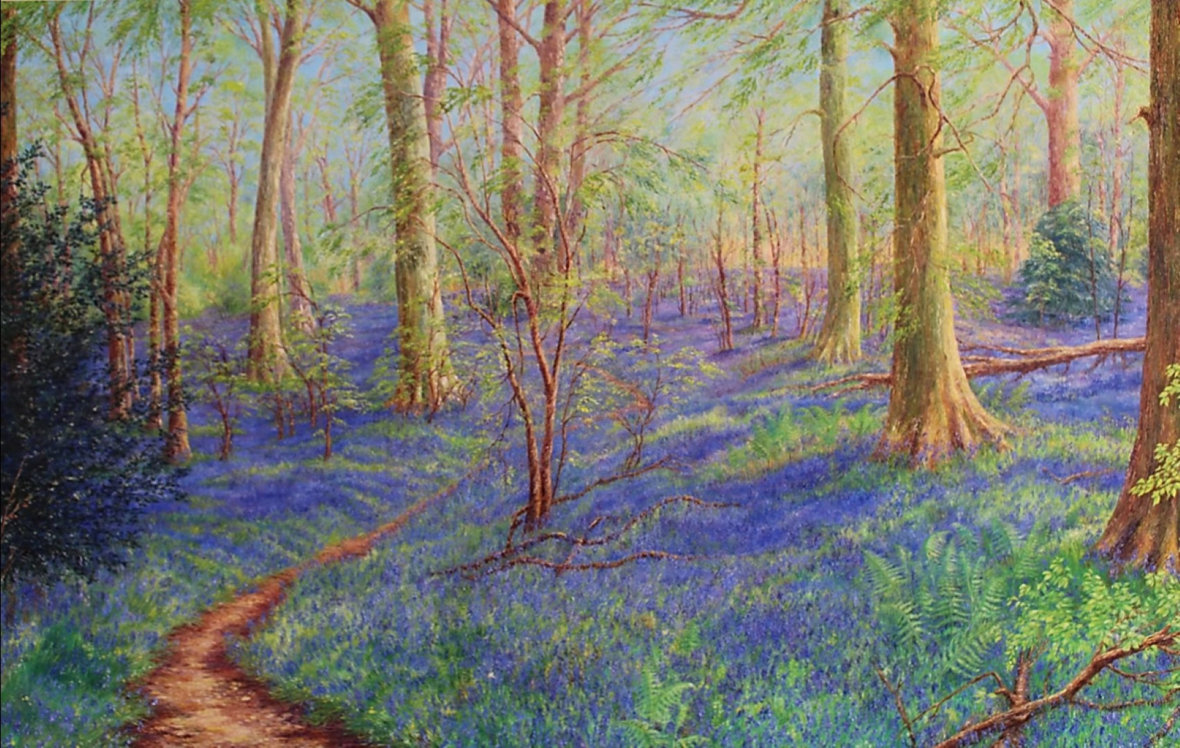 Bluebell Wood – Amersham (England) – Oil on canvas – 6ft 7 inches x 3ft 7 inches